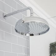 Milano Elizabeth - Chrome 300mm Traditional Apron Shower Head and Wall Arm