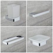 Milano Arvo - Modern 4 Piece Chrome Accessory Pack