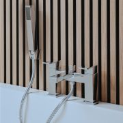 Milano - Modern Deck Mounted Bath Shower Mixer Tap - Choice of Finish