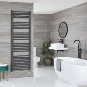 Milano Neva - Dual Fuel Anthracite Heated Towel Rail - Choice of Size
