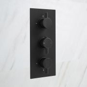 Milano Nero - Triple Thermostatic Diverter Shower Valve - Three Outlets - Black