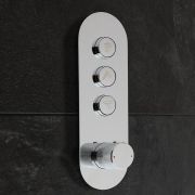 Milano Orta - 3 Outlet Round Push Button Thermostatic Shower Valve - Chrome