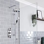 Milano Elizabeth - Traditional Concealed Thermostatic Triple Shower Valve - Chrome and Black