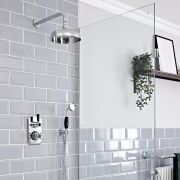 Milano Elizabeth - Traditional Concealed Thermostatic Twin Diverter Shower Valve - Chrome and Black