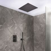 Milano Otto - Modern Thermostatic Shower with Recessed Shower Head and Hand Shower - Choice of Finish (2 Outlets)