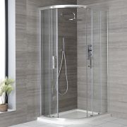 Milano Portland - Chrome Offset Quadrant Shower Enclosure - Choice of Sizes