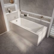 Milano Elswick - 1800mm x 800mm Modern Square Single Ended Standard Bath - Choice of Panels