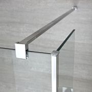 Milano Portland - 1950mm Wet Room Screen - Chrome - Choice of Sizes and Hinged Return Panel