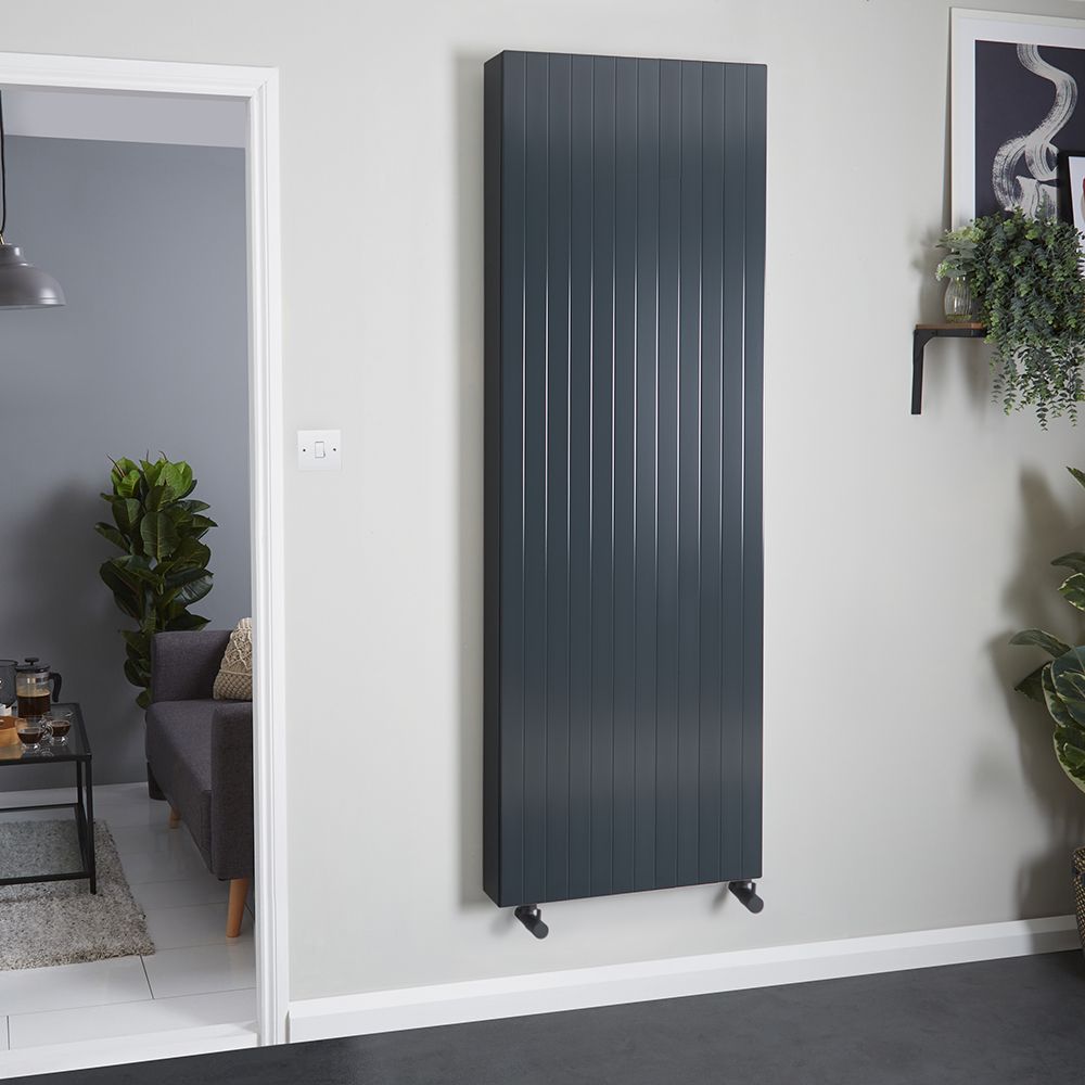 Stelrad Vita Deco K2 Anthracite Vertical Convector Radiator 1800mm x 600mm Double Panel