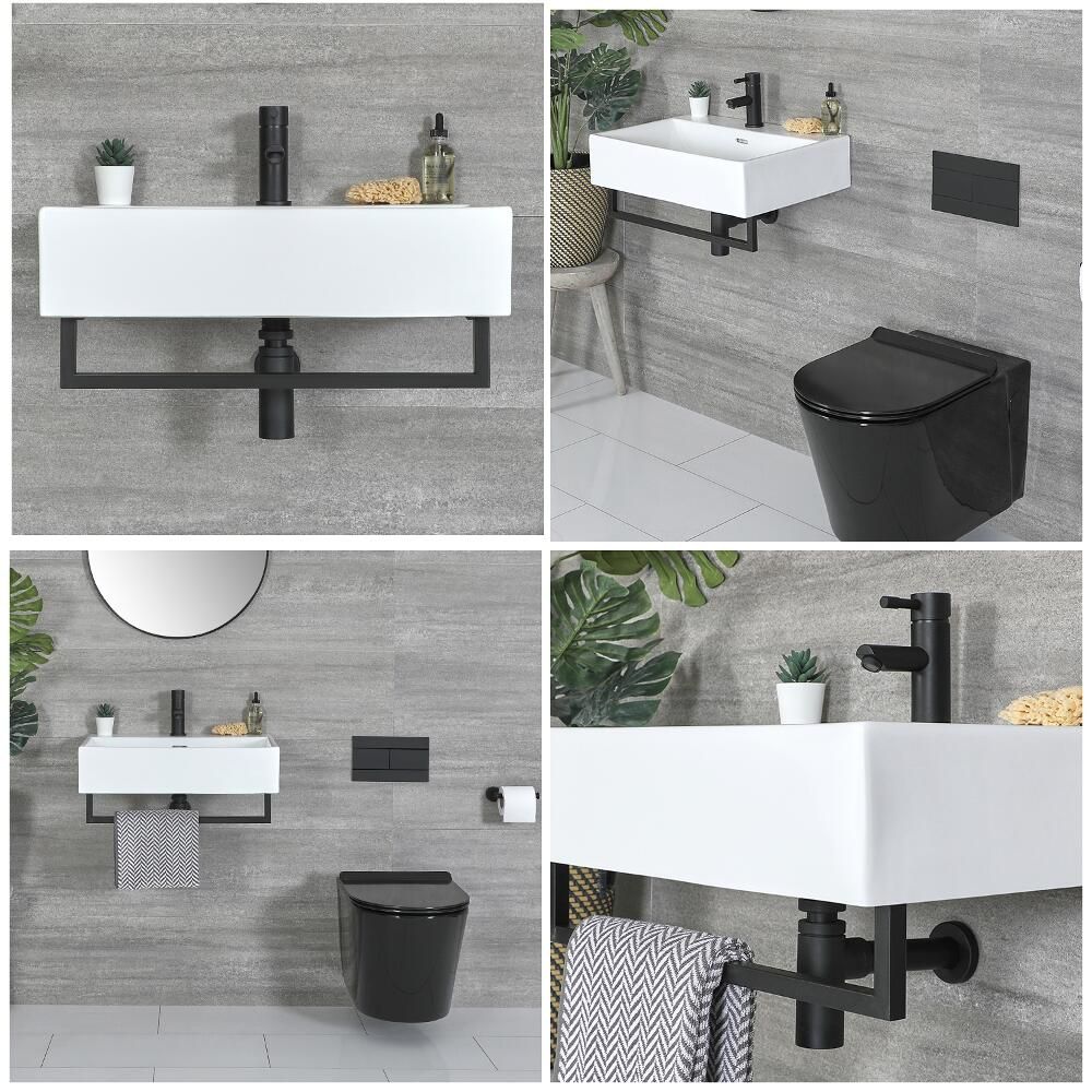 Wall mounted under sink towel rail top