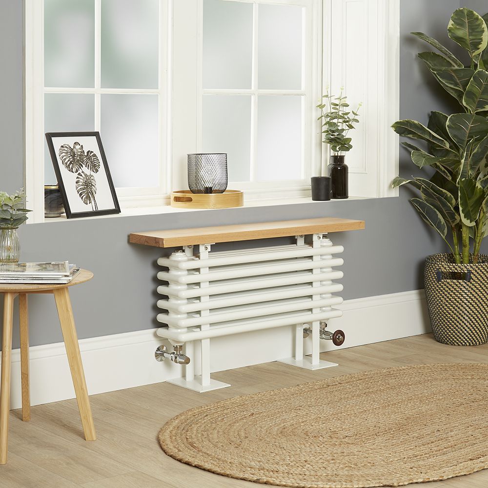 Milano Windsor Bench - White Horizontal Traditional Column Radiator ...