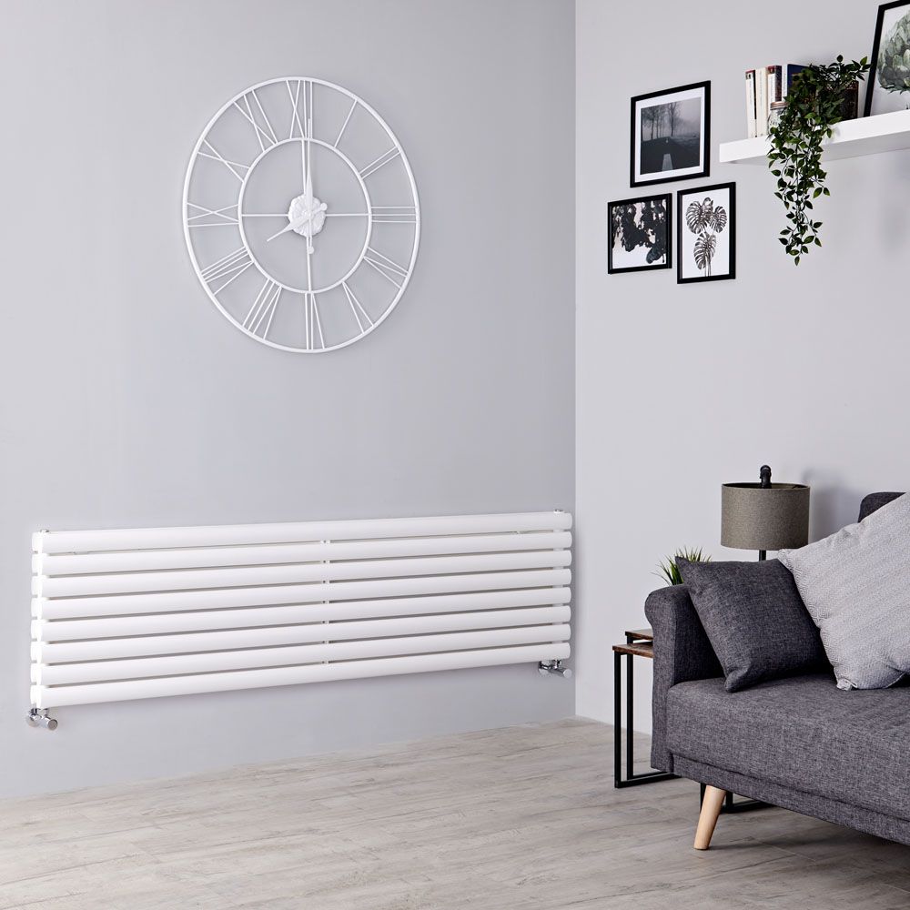 Milano Aruba White Horizontal Designer Radiator 472mm x 1600mm