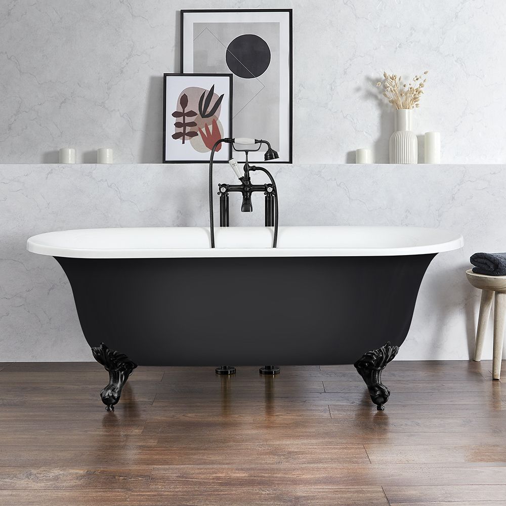 Milano Richmond Traditional Roll Top Freestanding Bath 1730mm x 780mm Choice of Bath Colour and Feet Finish