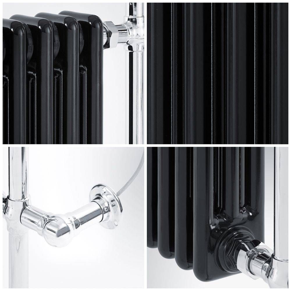 Milano Elizabeth Black Traditional Heated Towel Rail Choice of Size
