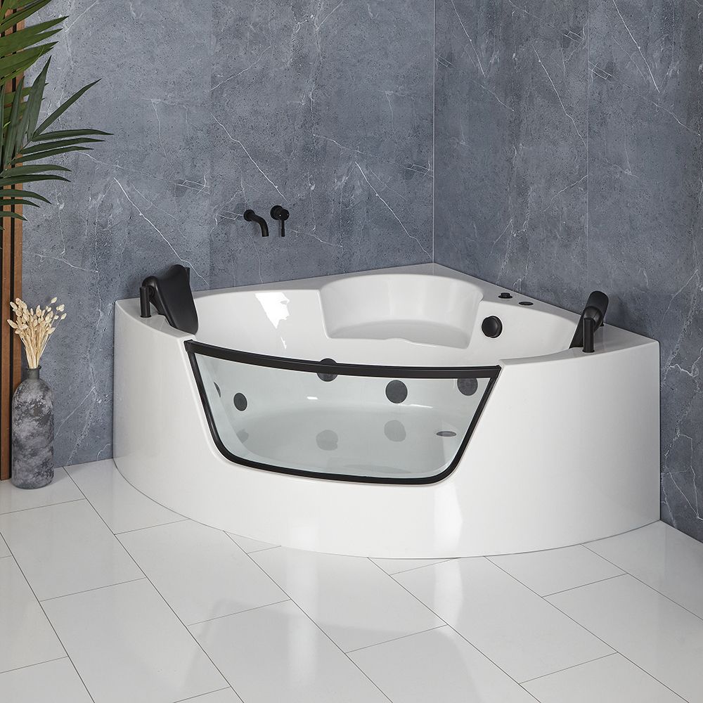 Milano Breeze Whirlpool Corner Spa Bath 1400mm x 1400mm Black