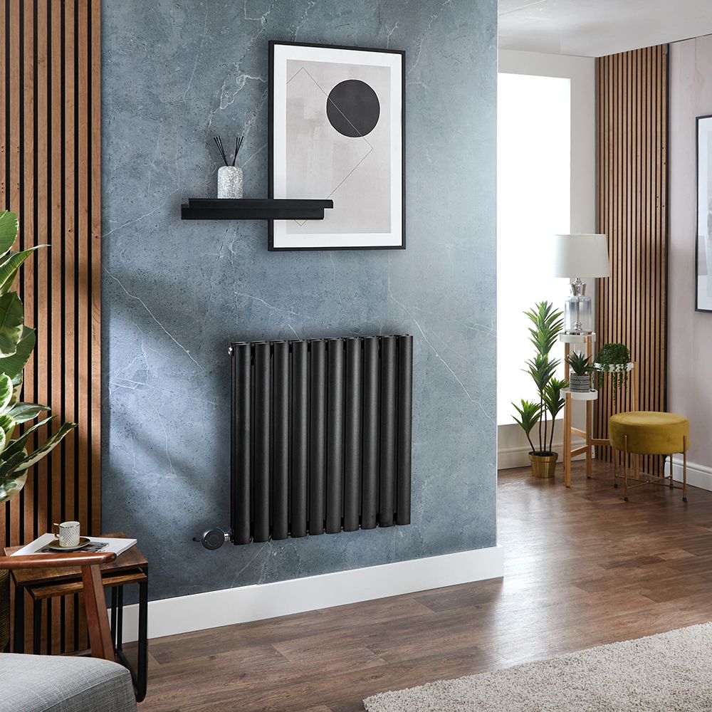 Eco Style Radiator Milano x ECOSO Aruba - Electric Black Horizontal Designer Radiator ...