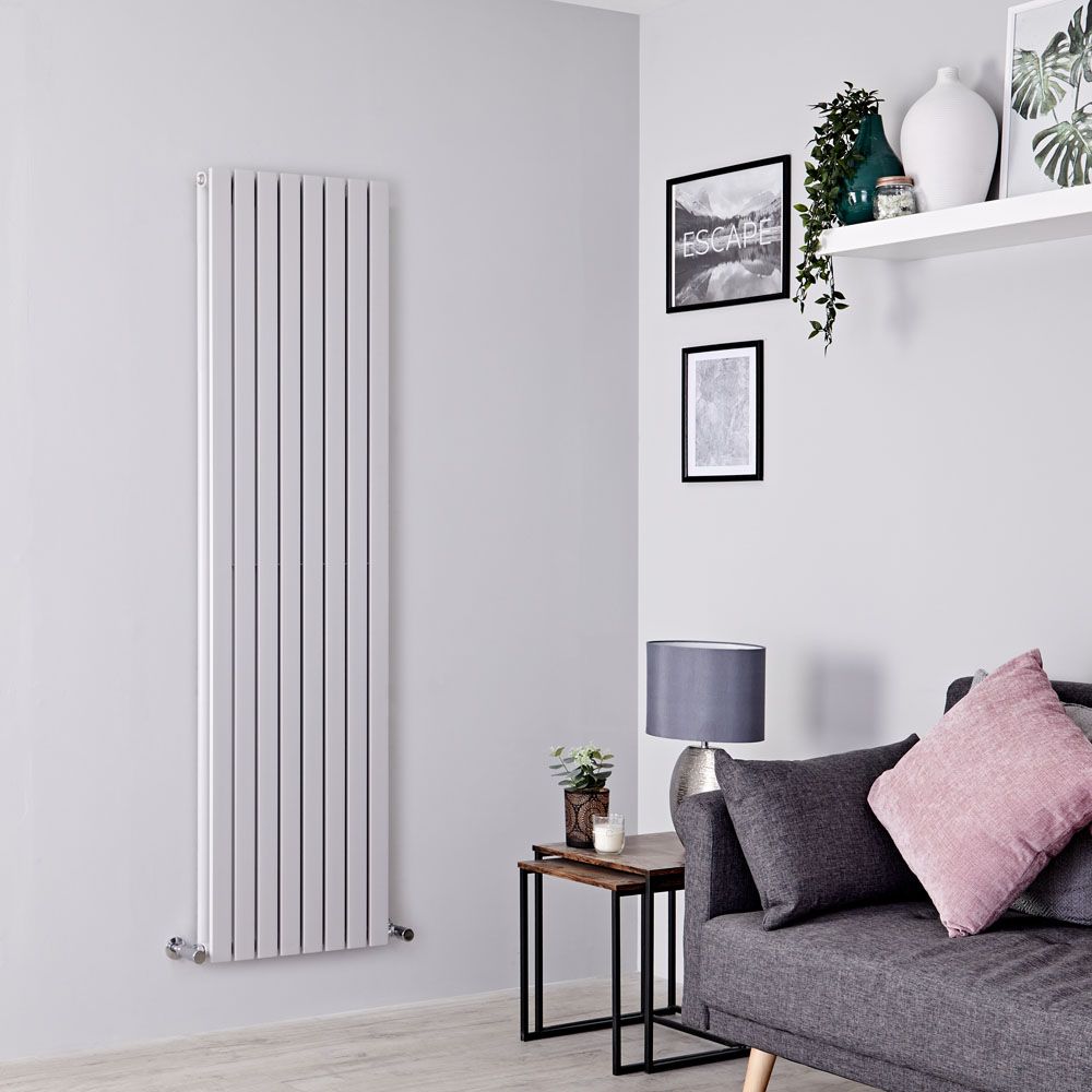 Milano Capri Light Grey Flat Panel Vertical Designer Radiator