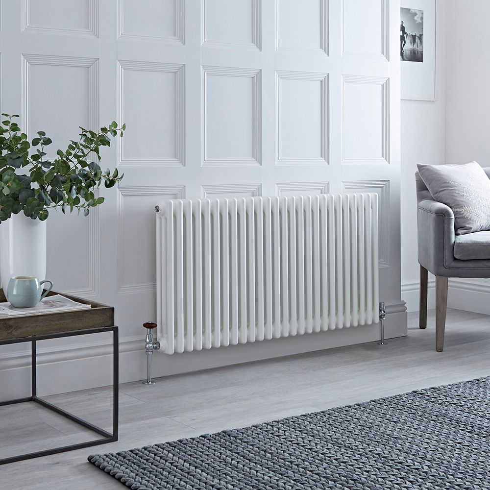 Milano Windsor White Horizontal Traditional Column Radiator