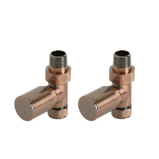 Chrome H Block Angled Valve Chrome Handwheel with 15mm Copper Adapters