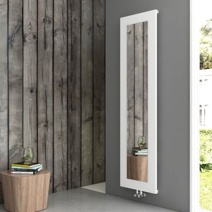 Carisa Quadro - Aluminium Vertical Designer Radiator with Mirror - Choice of Finish