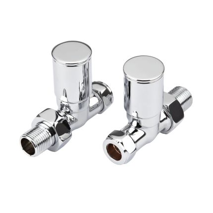Milano - Chrome Modern Straight Radiator Valves (Pair)