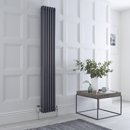 Milano Windsor - Anthracite Vertical Traditional Column Radiator - 1800mm x 290mm (Triple Column)