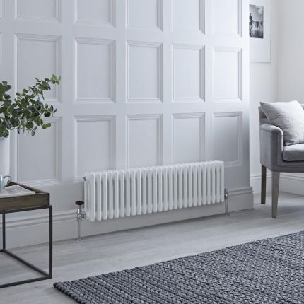 Milano Windsor - White Horizontal Traditional Column Radiator - 300mm x 1190mm (Triple Column)