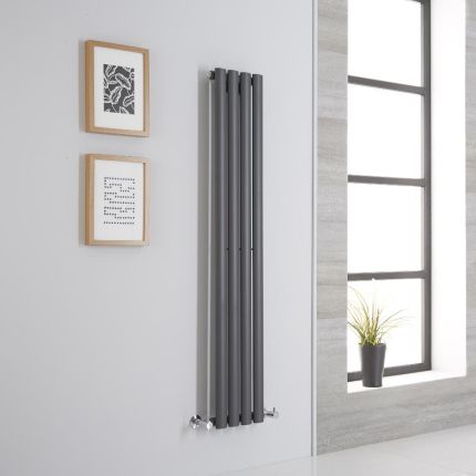 Milano Aruba - Anthracite Vertical Designer Radiator - 1400mm x 236mm (Single Panel)