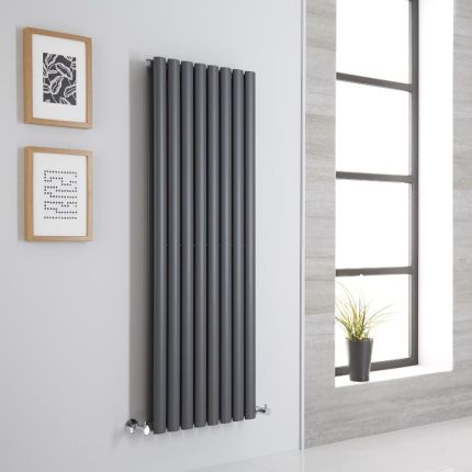 Milano Aruba - Anthracite Vertical Designer Radiator - 1400mm x 472mm (Double Panel)
