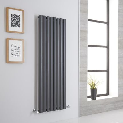 Milano Aruba - Anthracite Vertical Designer Radiator - 1400mm x 472mm (Single Panel)