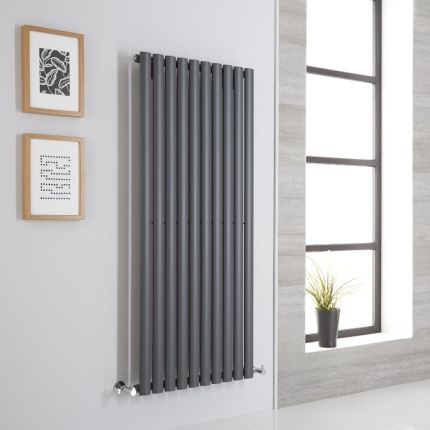 Milano Aruba - Anthracite Vertical Designer Radiator - 1400mm x 590mm (Single Panel)