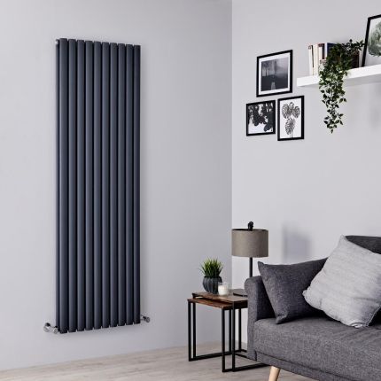 Milano Aruba Ayre - Aluminium Anthracite Vertical Designer Radiator - 1800mm x 590mm (Double Panel)