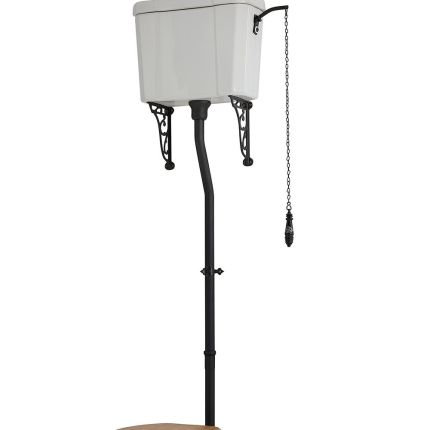 Milano Elizabeth - High Level Toilet Flush Kit - Black