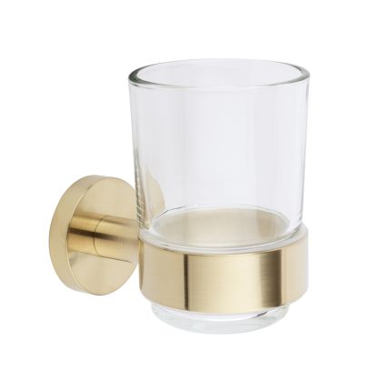 Milano Ayanna - Modern Tumbler Holder - Brushed Brass