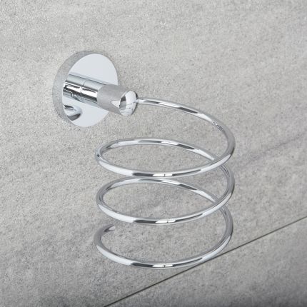 Milano Mirage - Modern Hair Dryer Holder - Chrome
