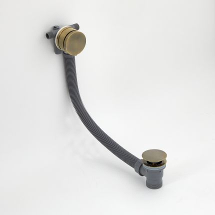 Milano Clarus - Modern Overflow Bath Filler and Waste - Aged Gold