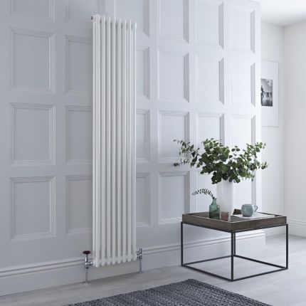Milano Windsor - White Vertical Traditional Column Radiator - 1800mm x 380mm (Double Column)
