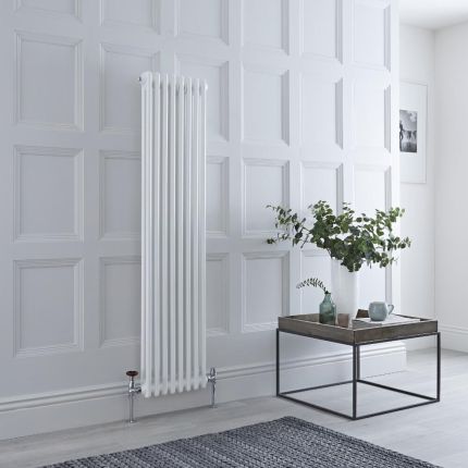 Milano Windsor - White Vertical Traditional Column Radiator - 1500mm x 380mm (Double Column)