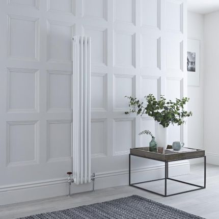 Milano Windsor - White Vertical Traditional Column Radiator - 1500mm x 200mm (Triple Column)