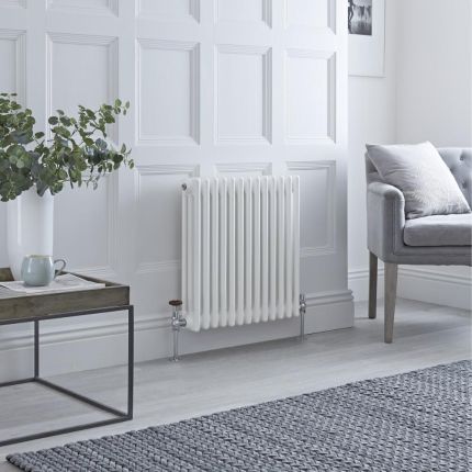 Milano Windsor - White Horizontal Traditional Column Radiator - 600mm x 605mm (Triple Column)