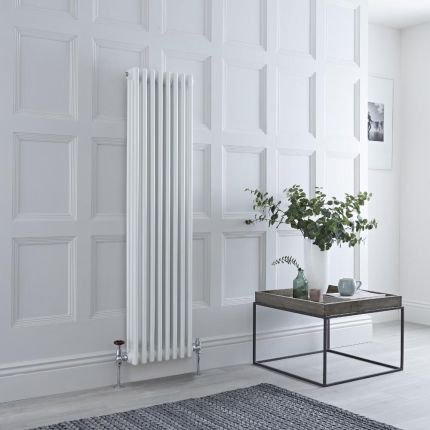 Milano Windsor - White Vertical Traditional Column Radiator - 1500mm x 380mm (Triple Column)