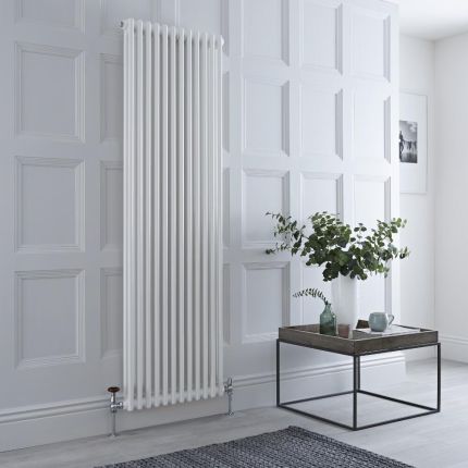 Milano Windsor - White Vertical Traditional Column Radiator - 1800mm x 560mm (Double Column)