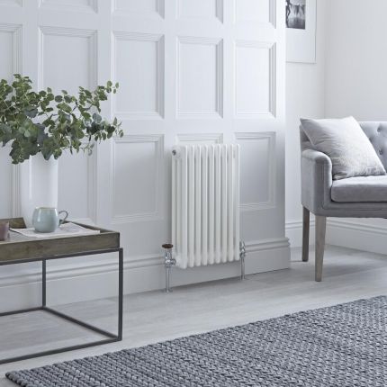 Milano Windsor - White Horizontal Traditional Column Radiator - 600mm x 425mm (Triple Column)