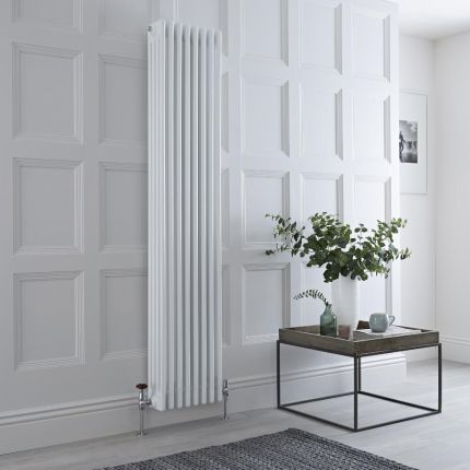 Milano Windsor - White Vertical Traditional Column Radiator - 1800mm x 380mm (Four Column)