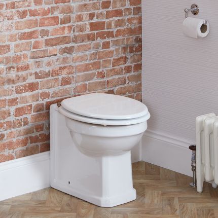 Milano Richmond - Traditional Comfort Height Back to Wall Toilet with White Seat - Choice of Finish