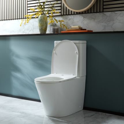 Milano Colby - Modern Close Coupled Toilet with Soft Close Seat - Choice of Flush Button Finish