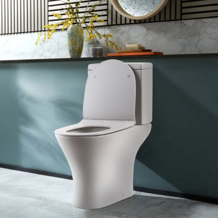 Milano Marbury - Modern Close Coupled Toilet with Soft Close Seat - Choice of Flush Button Finish