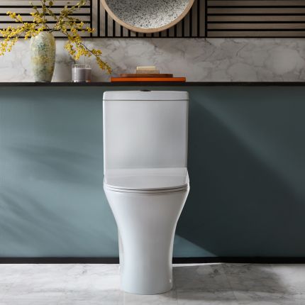 Milano Marbury - Modern Close Coupled Toilet with Soft Close Seat - Choice of Flush Button Finish