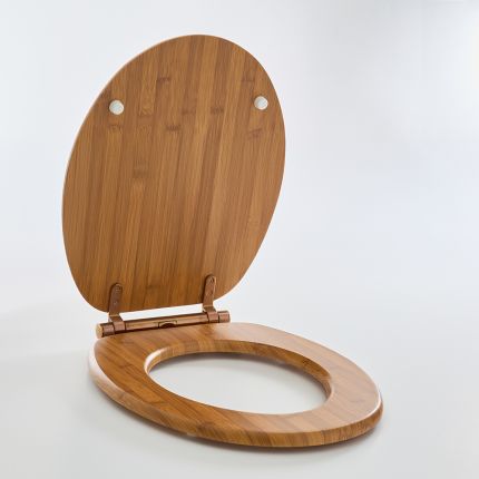 Milano Richmond - Traditional Oak Soft Close Toilet Seat with Brushed Copper Hinges