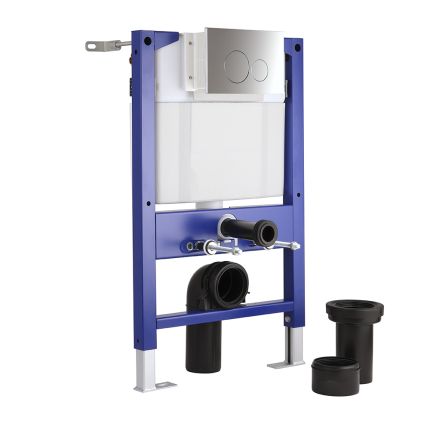 Milano - Short Wall Hung Toilet Fixing Frame and Concealed Cistern - Choice of Flush Plate
